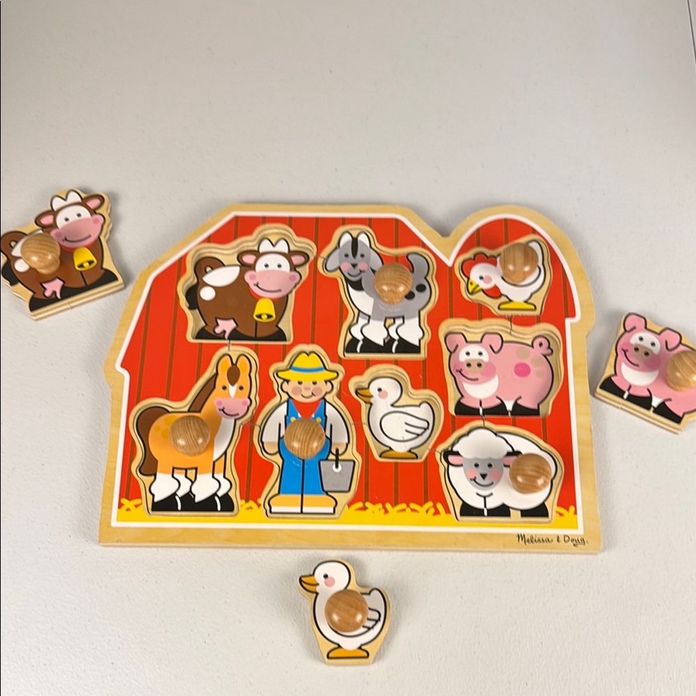 Melissa & Doug Deluxe Jumbo Knob Puzzle - Farm Friends